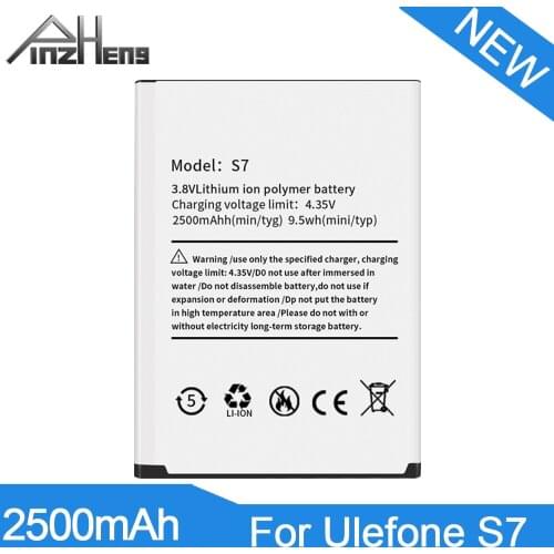 PINZHENG New 2500mAh Phone Battery For Ulefone S7 Replacement Bateria For Ulefone s7 2500mAh High Quality Mobile Phone Batteries