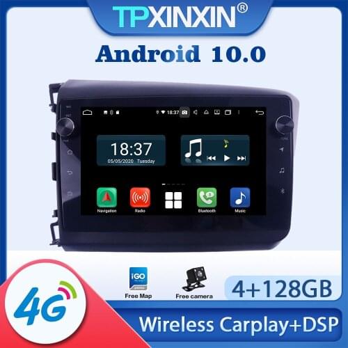 Android 10.0 For Honda Civic 2011 2012 - 2015 Car Radio Multimedia Video Audio Recorder DVD Player Navigation HeadUnit GPS 2din