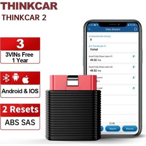 THINKCAR 2 Car Auto Scanner Diagnostic Tool 15 Resets Full Systems OBD2 Key Program Read Clear Code PK Thinkdriver AP200