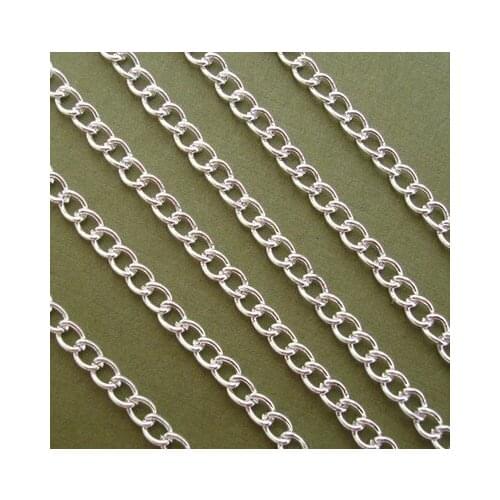 Free shipping!!!!200M/lotSilver Plated Twist Curbe Chain 2.5x3.5mm