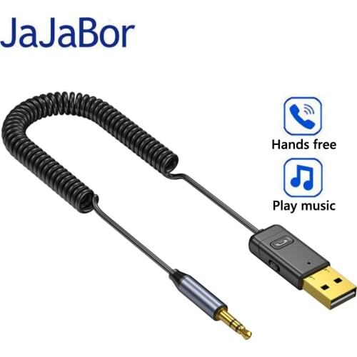 JaJaBor USB Dongle Wireless Audio Adapter Receiver Speaker Music Transmitter Bluetooth 5.0 AUX Handsfree for Car TV Projector