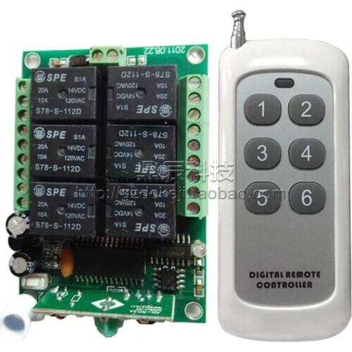 1000 meters 6-way wireless remote control switch 12V multifunction receiver 24V volt motor motor forward and reverse controller