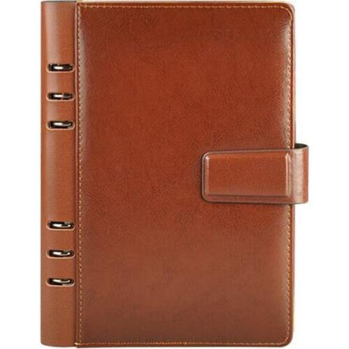 A6 Spring Binder Business Style Notebook Faux Leather Diary ,100 GSM Inner Papers, 80 Sheets TPN048