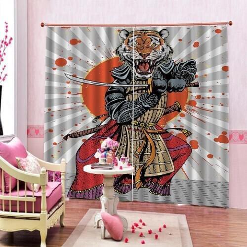 Customized size 3D tiger Curtains For Living Room Bedroom Blackout shower window curtains
