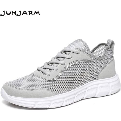 JUNJARM Summer New Big Size Fashion Breathable Men Sneakers High Quality Running Casual Shoes Light Driving Shoes Big Size 39-48