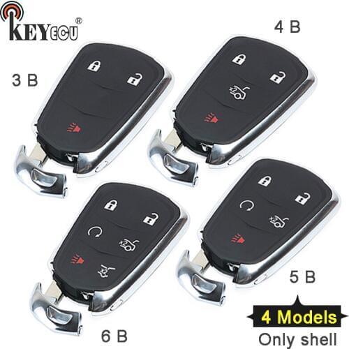 KEYECU for Cadillac ATS CT6 CTS XTS Replacement 2+1 3/ 3+1 4/ 4+1 5/ 5+1 6Button Remote Car Key Shell Case Fob HYQ2AB HYQ2EB