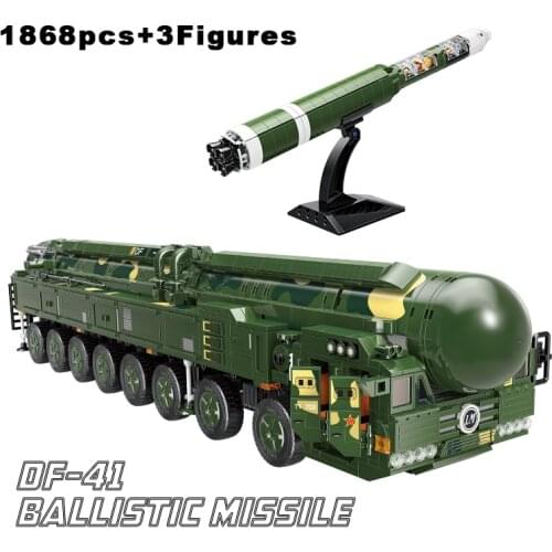 1868Pcs Military Weapon Series Building Block DF-41 Intercontinental Ballistic Missile Bricks Birthday Children Gifts