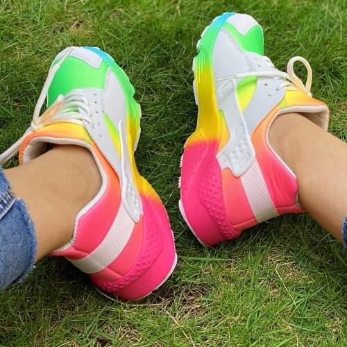 Casual Flat Shoes for Woman Brand Design Mixed-color Platform Sneakers Ins Hot Luxury Colorful Sneakers Women Leisure Shoes Bags