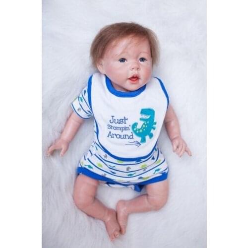 DollMai 20" Silicone Reborn Baby Dolls Toy Lifelike Newborn Babies boy Doll Best Birthday Gift Present bebes reborn menino