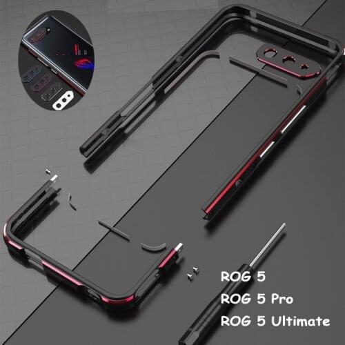Metal Bumper Frame For For ASUS ROG Phone 5 Pro Ultimate Case Aluminum Dual color Luxury Metal Phone Cover+ carmera Accessories