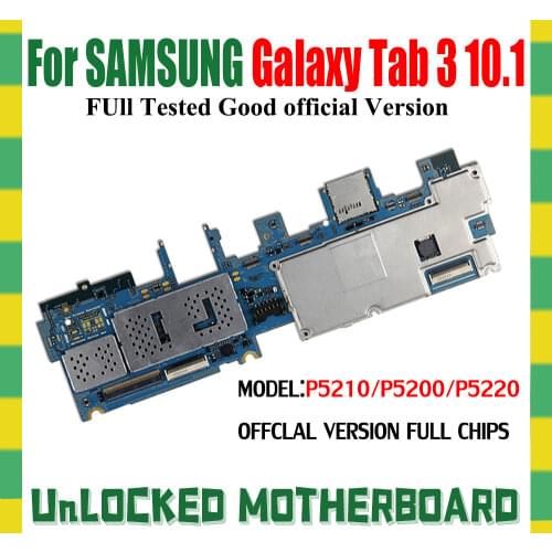 Original Motherboard For Samsung Galaxy Tab 3 10.1 P5210 P5200 mainboard Unlocked Logic Board with Android Tested Good working