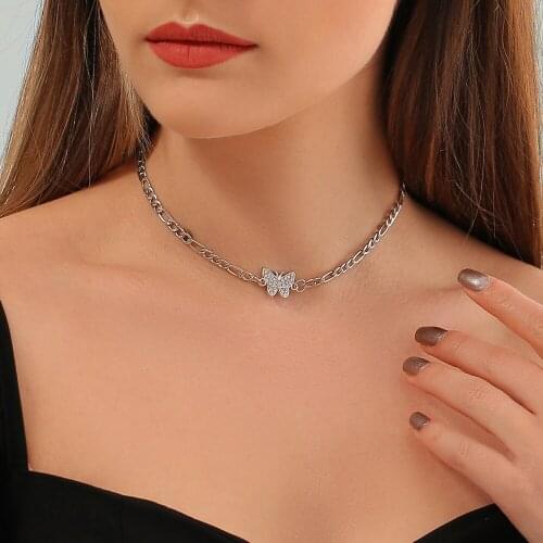 Best Selling Cute Vivid Butterfly Pendant Necklaces For Women Girl Silver Color Chain Collar Necklace Jewelry Party Gift 2021
