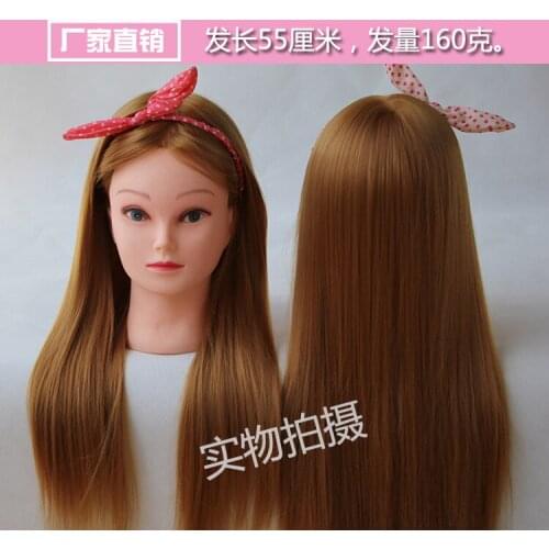 Professional 25" Golden Fiber Beautiful Hair Female Mannequin + Clamp Hairdressing Styling Training Head Model set
