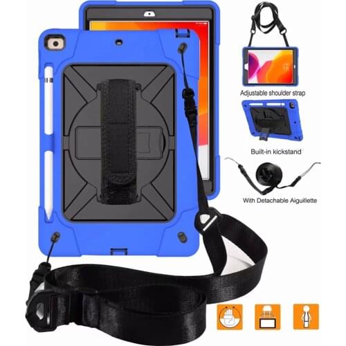 Shockproof Tablet Case for IPad 10 2 10.2 2020 2019 8th 7th A2197 A2429 Cover PC TPU Silicone Stand Shell with Shoulder Strap