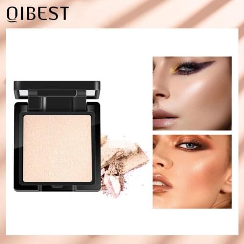 QIBEST Highlighter Bronzer Palette Face Makeup Contour Glow Long Lasting Shimmer Illuminator Highlighter Powder Shining Cosmetic
