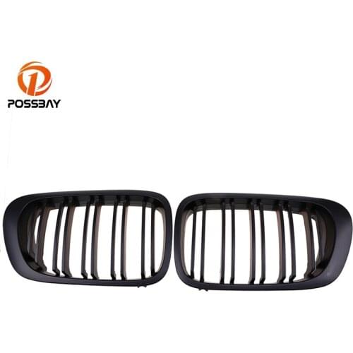 POSSBAY Matte Black Front Center Wide Kidney Hood Grille Grills for BMW 3-Series BMW 323Ci/325Ci/328Ci/330Ci/M3 Cabrio 2001-2006
