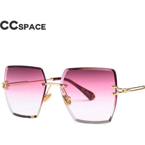 Luxury Rimless Square Sunglasses Men Women Shades Gradient Color Red Purple 46421 Vintage Brand Glasses Fashion UV400