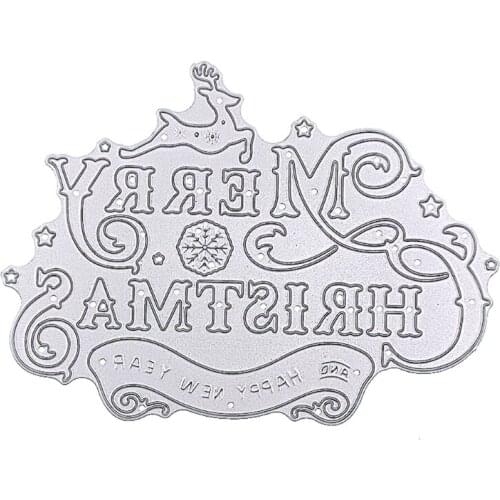 Merry Christmas DIY Printing Carbon Steel Embossing Mold for Paper Card Making