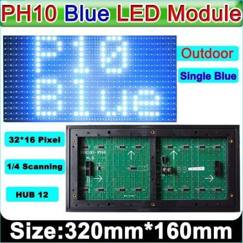 P10 Blue color outdoor LED display module, P10 led signs green Panel, electronic moving text