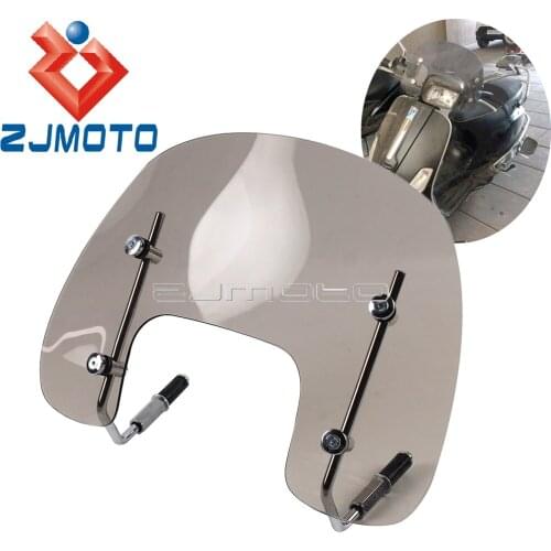 Motorcycle Wind Shield Windscreen Mounting Kit For Vespa S125 S 125 Scooter Custom Windshield Flyscreen Smoke Wind Air Deflector