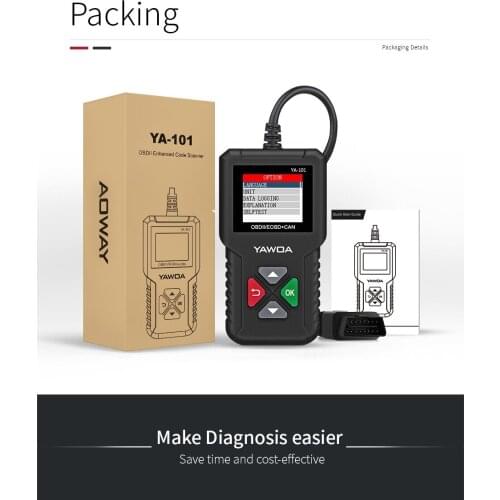 High Quality YA101 Multi-language version CR3001 with the same function YA-101 OBD2 car fault code reading card YA 101 main unit