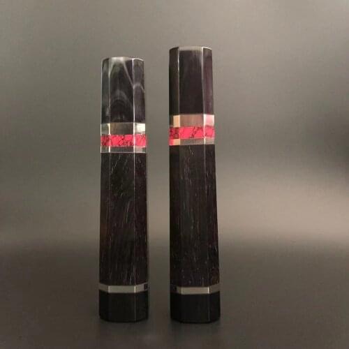 Japanese Octagonal Ebony Handle With Black Water Buffalo Horn Bolster DIY Chef Knife Kitchen Knives Gyuto Yanagiba Deba Knives