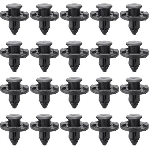 20pcs Plastic 8mm Black Auto Rivet Bumper Retainer Fender Fastener Push Door Panel Clips fit for Nissan Accessories