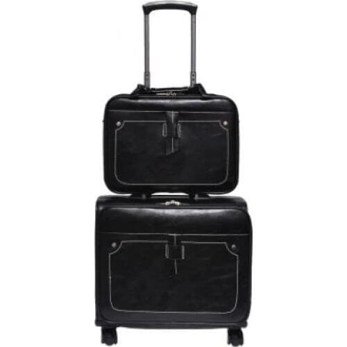 PU leather luggage Suitcase set Travel suitcase Spinner suitcases Rolling Luggage trolley bags Men Business Travel bag On Wheels