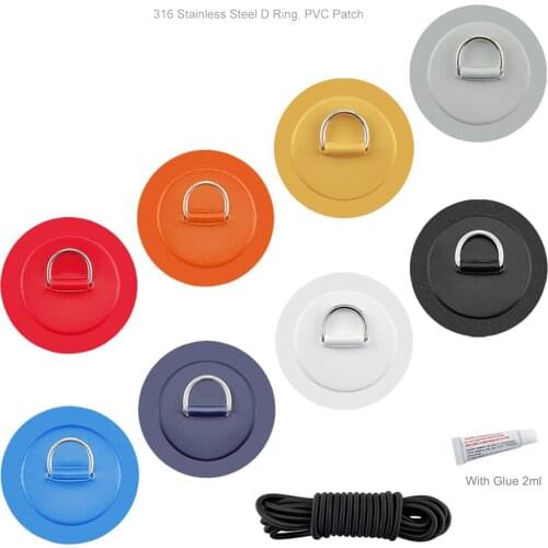 1 Set D Ring Pad PVC Patch Boat Deck Rigging 2.5m Black Elastic Bungee Rope Kit For Stand Up Paddle Board SUP Deck Accessories