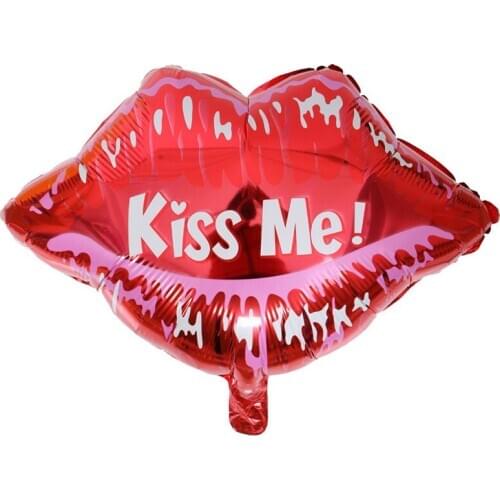 1pc 56*47cm Kiss me sexy red lip Foil Balloon Helium Balloons Valentines Day Propose Wedding Party Bedroom Decor Gift