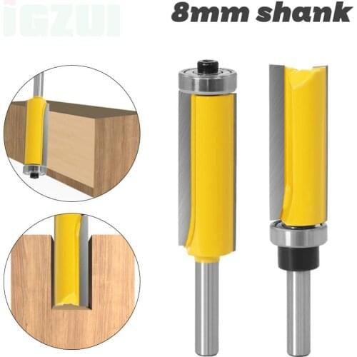 1pc 8mm Flush Trim Pattern Router Bit Top & Bottom Bearing Bits Milling Cutter For Wood Woodworking Cutters