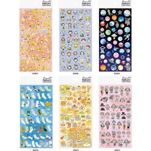 1Pc Fantasy Planet Socks People Daily Life Decorative Sticker PVC Scrapbooking Stationery Planner Stickers