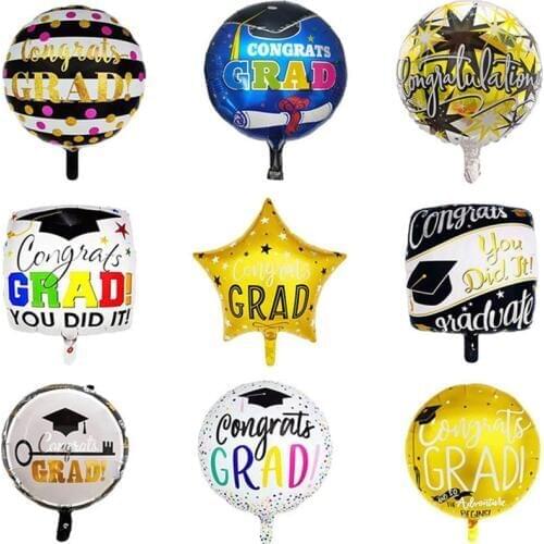 10pcs Graduation 2020 Gift Congratulations Graduate Foil Helium Air Balloons Bachelor Graduation Hat Party Decoration Balloon
