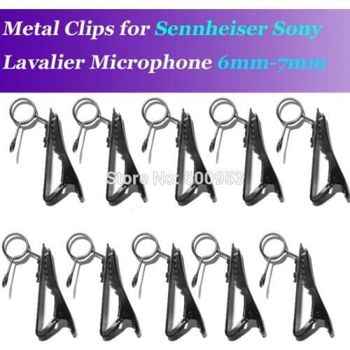 10pcs Spare Replaceable 6-7mm Metal clip Mic clips for Sennheiser ME2 Sony V1 D11 Lavalier Lapel Microphones