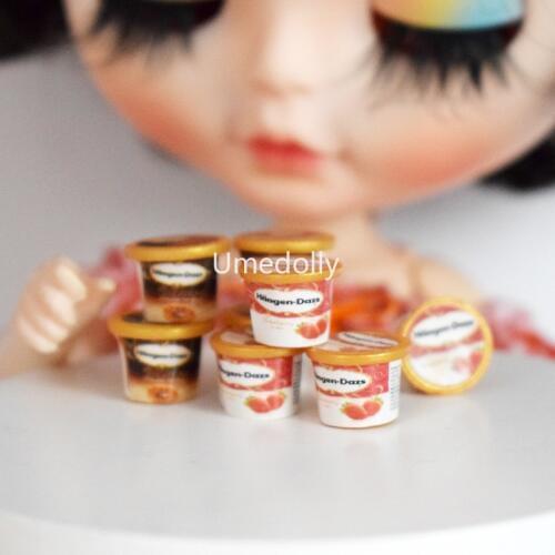 4PCS Cute 1:12 Dollhouse Miniature Food Mini Ice Cream Cup Model Play Kitchen Food Toy Accessories