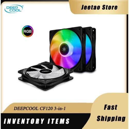 DEEPCOOL CF120 3-in-1 kit 120mm 5V 3PIN ARGB addressable mute chassis fan 12CM PWM with controller computer CPU radiator fan