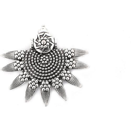 3PCS Large Antique Gear Sunflower Charms Pendants Beads for Necklace Making Jewelry Findings 64x58mm