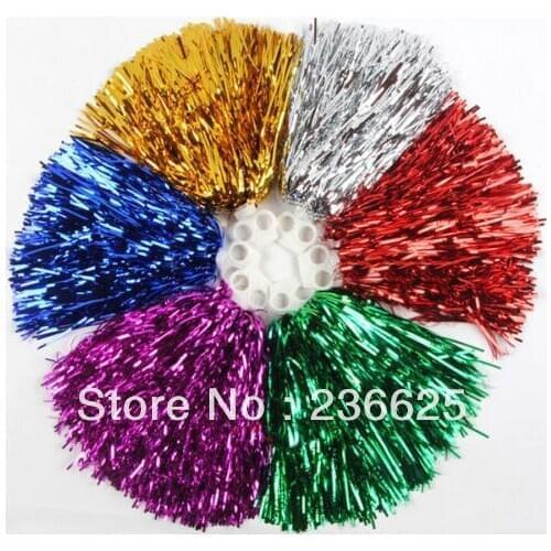 Hot Sale 1 Pair 40gram Metallic Cheerleader Cheerleading Dance Party Pom Poms Party Decoration Accessories