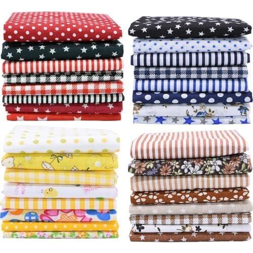 8pcs Cotton Fabric 25*25cm Floral Dot Printed Cloth Sewing Material Home Party Patchwork Needlework DIY Handmade Cloth Fabric .8