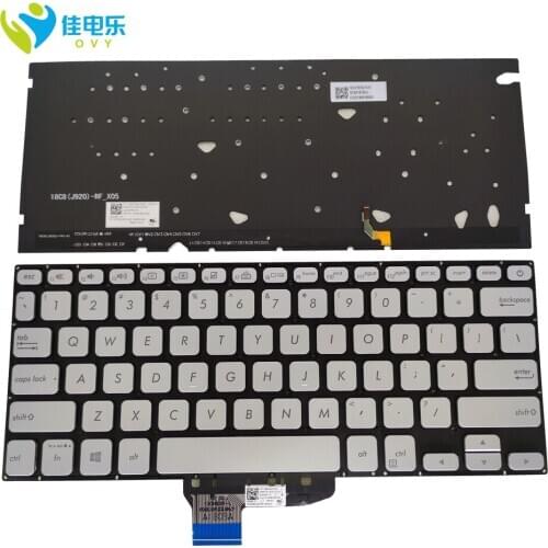 OVY US Backlight Keyboard for ASUS VivoBook S14 X430 X430UA X430UN X430FA English Silver Notebook Keyboards 0KNB0 260AUS00 Best