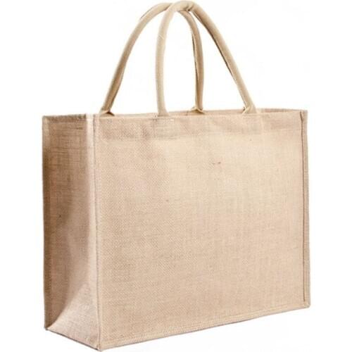 Kitchen Reusable Grocery Bags Natural Burlap Tote Bags Jute Bags
