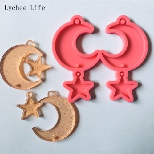 Lychee Life Star Moon Mold Silicone Resin Epoxy Molud Craft DIY Necklace Jewelry Pendant Polymer Clay