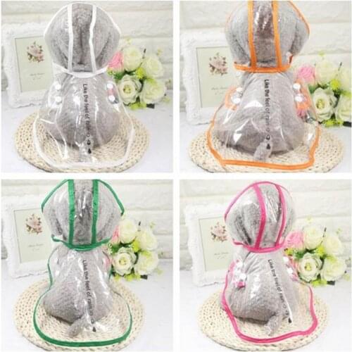 Fashion Pet Clothes Dog Raincoat Transparent Rain Coat Waterproof Pets Raincoats Small Dogs Clothing XS-2XL