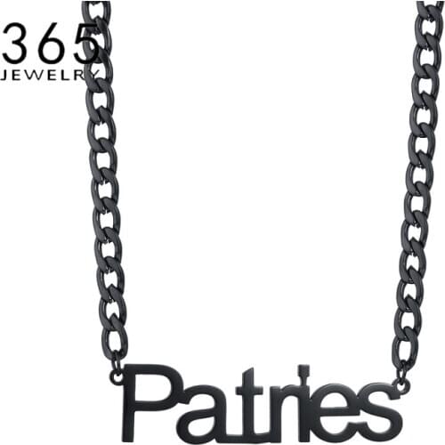 Fashion Necklace Personalized Stainless Steel NK Chain Customized Letter Black Nameplate Necklaces For Men Women Jewelry Gift