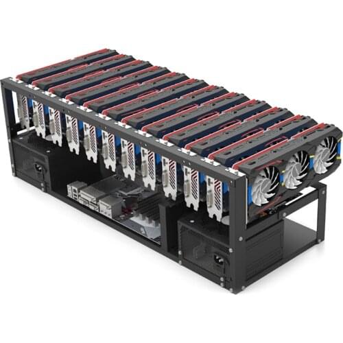 6/8/12 GPU Miner Mining Rig Aluminum Open-pit Case Computer ETH/ETC/ZEC Frame Mining Rack For Bitcon Miner Ethereum Kit
