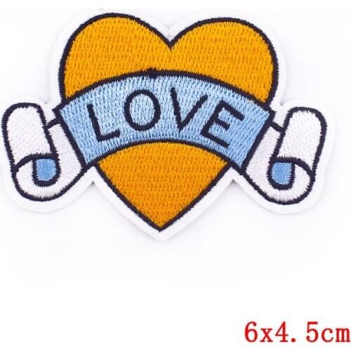 DIY heart iron on patches for clothing accessories iron sticker embroidered patches For Clothing Cute Applique Duck Decor Sewing