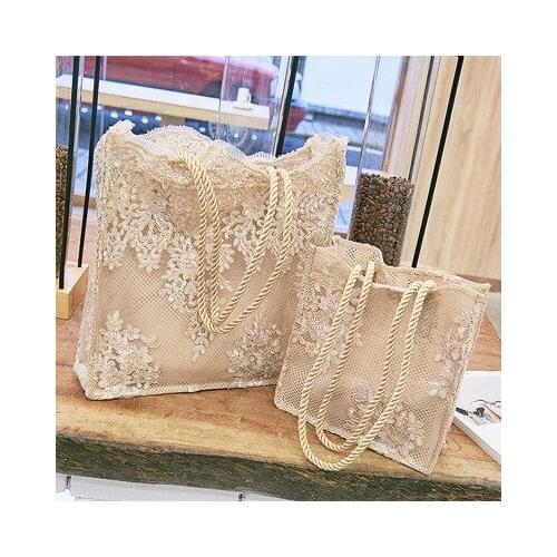 NEW Lace Ladies Handbag Summer Beach Wedding Bridal Party Hand Bag Bolsa Feminina Womens Shoulder Bag Shopping Bag