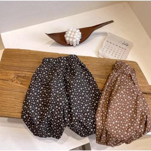 2021 new girls boys printed long pants cotton autumn cool kids pants