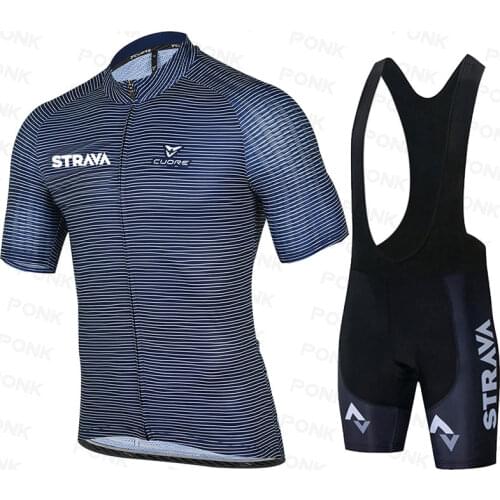 New 2021 Strava Cycling Jersey Suit Breathable Clothing Cycling Jersey Short-sleeved Sports Riding Ropa Ciclismo Suit