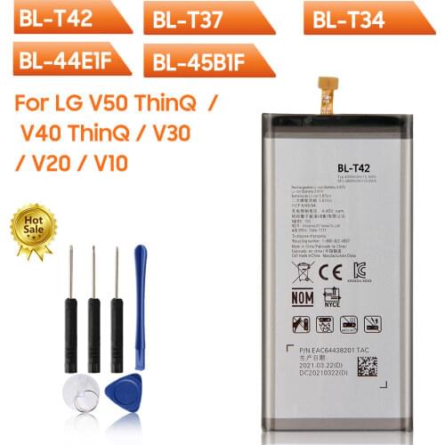 Original Replacement Phone Battery For LG V10 H961N F600 V20 H990N V30 H930 H933 V40 ThinQ Q710 Q8 2018 Version V50 ThinQ 5G V50